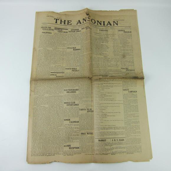 The Ansonian Newspaper Ansonia Darke County Ohio Thursday May 1927 Antique RARE - Picture 16 of 16